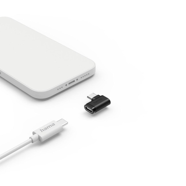 HAMA Адаптер 90°C USB-C, USB 3.2 Gen2, 10 Gbit/s, 5 A, 240 W, комплект от 2