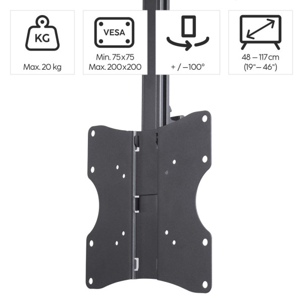 HAMA Стойка за TV за монтаж на таван, 117 cm (46