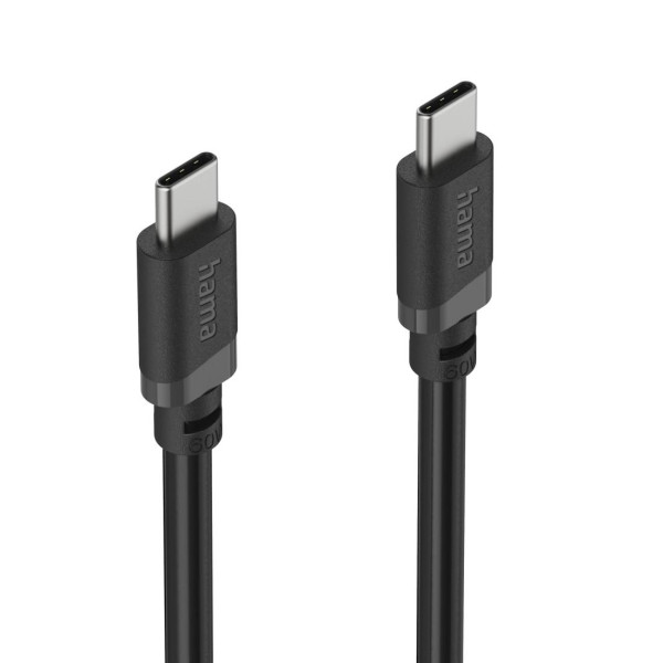 HAMA Кабел USB-C - USB-C, 60W, 0.5 м, черен