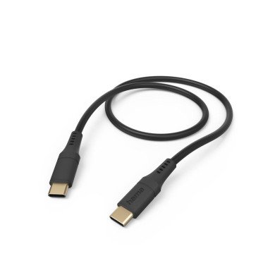 HAMA Кабел за зареждане "Flexible", USB-C - USB-C, 1.5 м, силиконов, черен
