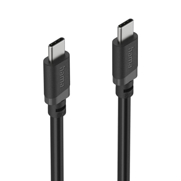 HAMA Кабел USB-C мъжко– USB-C мъжко, 60 W, 1 m, черен