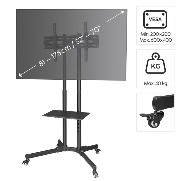 HAMA Мобилна стойка за TV Trolley , до / 75