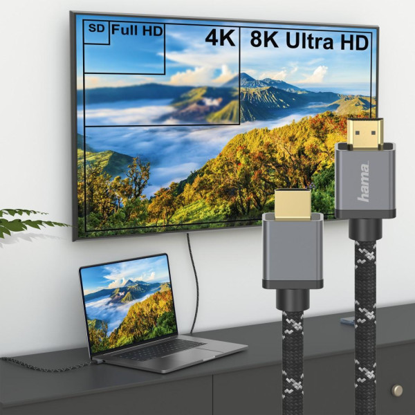 HAMA Кабел Ultra High Speed HDMI - HDMI, 8K, 5.0 м, 48Gbit/s, сертифициран