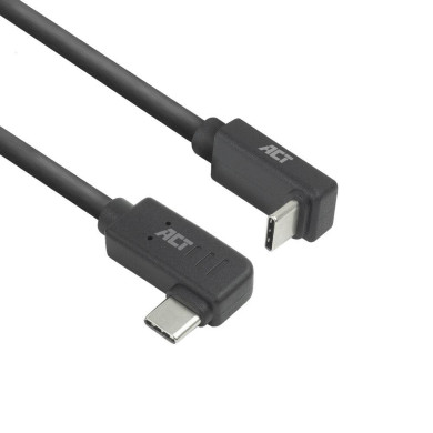 ACT Кабел USB-C - USB-C, 10Gbps, 60W, 1 m, конектори 90° left/right, up/down angled