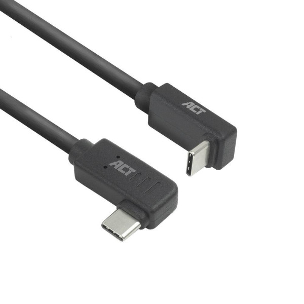 ACT Кабел USB-C - USB-C, 10Gbps, 60W, 1 m, конектори 90° left/right, up/down angled