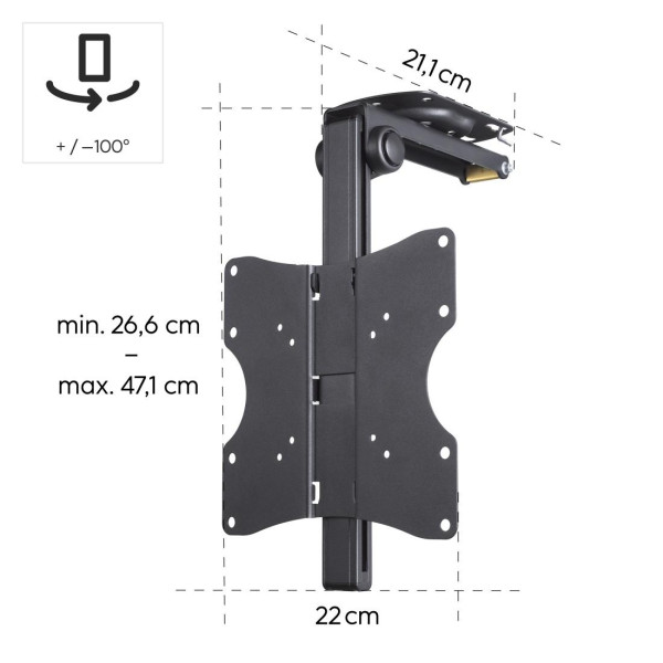 HAMA Стойка за TV за монтаж на таван, 117 cm (46