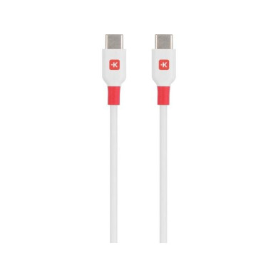 Кабел Skross, USB-C - USB-C мъжко, USB 2.0, 1.2м, Бял