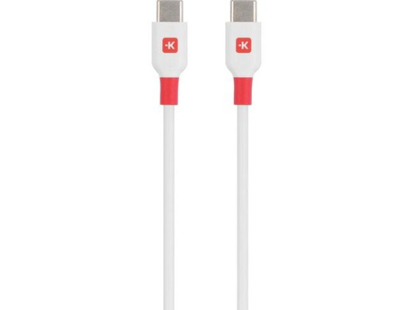 Кабел Skross, USB-C - USB-C мъжко, USB 2.0, 1.2м, Бял