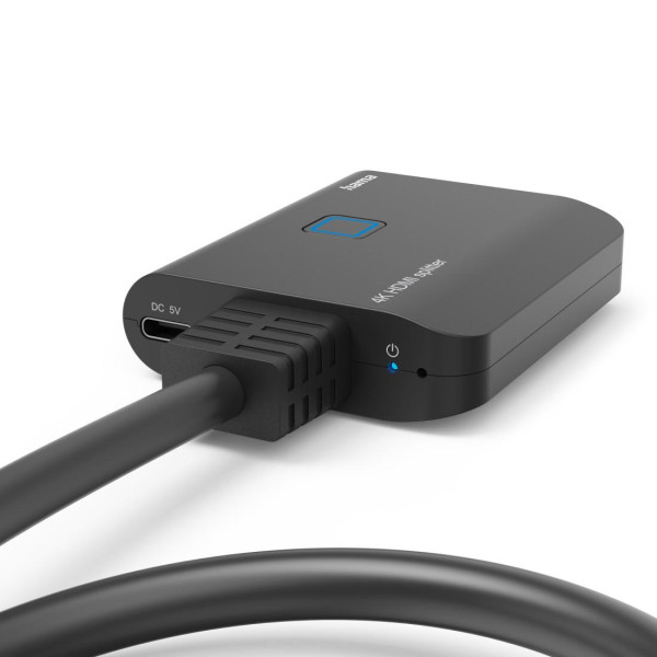HAMA Сплитер 4K HDMI мъжко - 2 x HDMI женско, черен