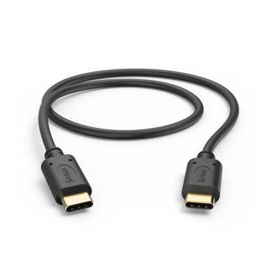HAMA Кабел за зареждане, USB-C - USB-C, 0,5 м, черен