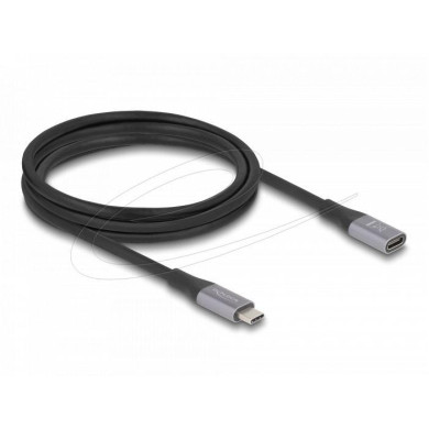 Delock Удължителен кабел USB-C, 40 Gbps, PD 240W, 2 м, сив