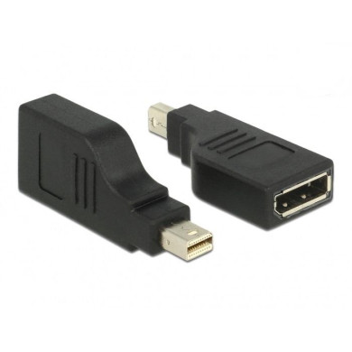 Адаптер Delock, mini DisplayPort 1.2 мъжко - DisplayPort женско, 4K, 90°