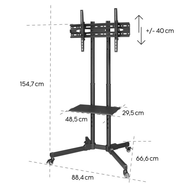 HAMA Мобилна стойка за TV Trolley , до / 75