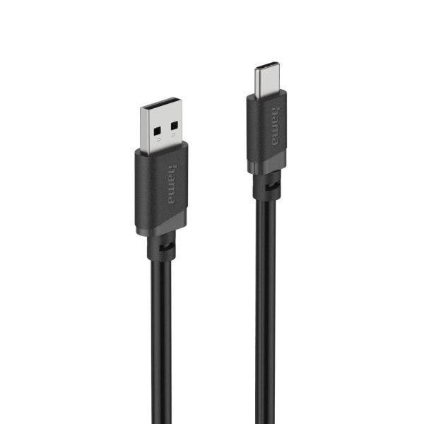 HAMA Кабел USB-A - USB-C, 2 м, черен