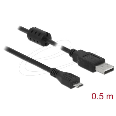 Кабел DeLock USB 2.0 Type-A мъжко - Micro USB -B мъжко