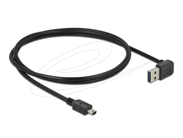 Кабел Delock EASY-USB-A 2.0 мъжко към USB Mini-B мъжко, 1m , черен