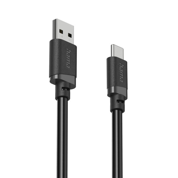 HAMA Кабел USB-A - USB-C, 2 м, черен