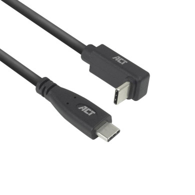 ACT Кабел USB-C - USB-C, 10Gbps, 60W, 1 м, конектори - 1 x прав и 1 x на 90° up/down angled